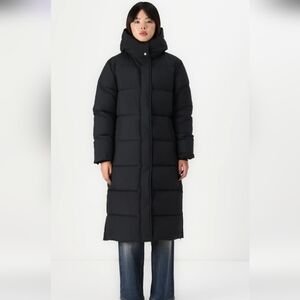 ABERCROMBIE & FITCH Ultra Long Puffer Coat –Black. Size L